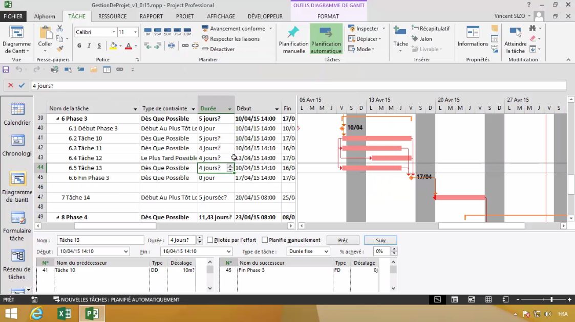 MEILLEUR TUTO GRATUIT MS Project 2013 Réussir la planification Tâches