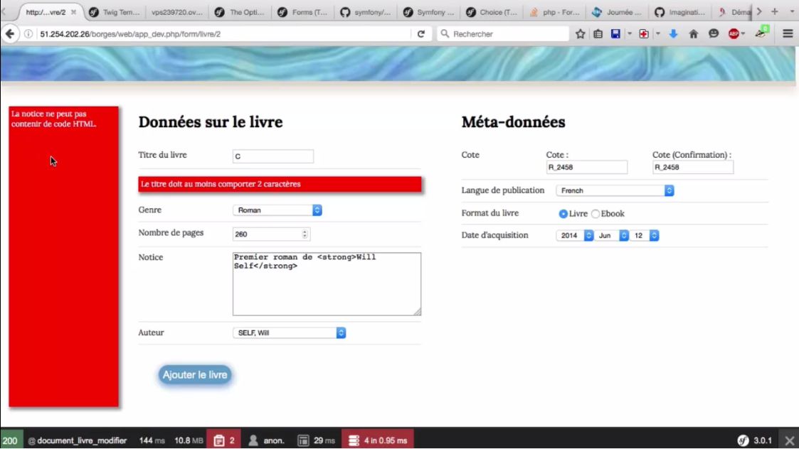 Formulaire avec symfony