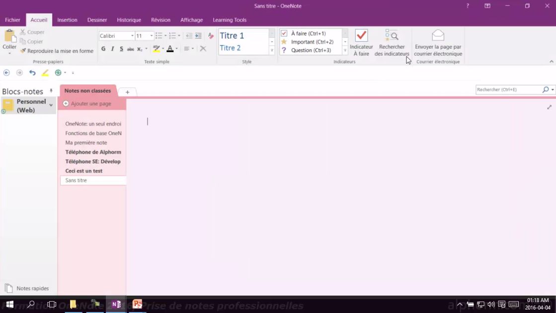 MEILLEUR TUTO GRATUIT OneNote 2016 : Maîtriser La Prise De Notes ...