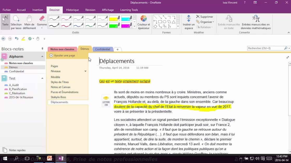 MEILLEUR TUTO GRATUIT OneNote 2016 Maîtriser la prise de notes
