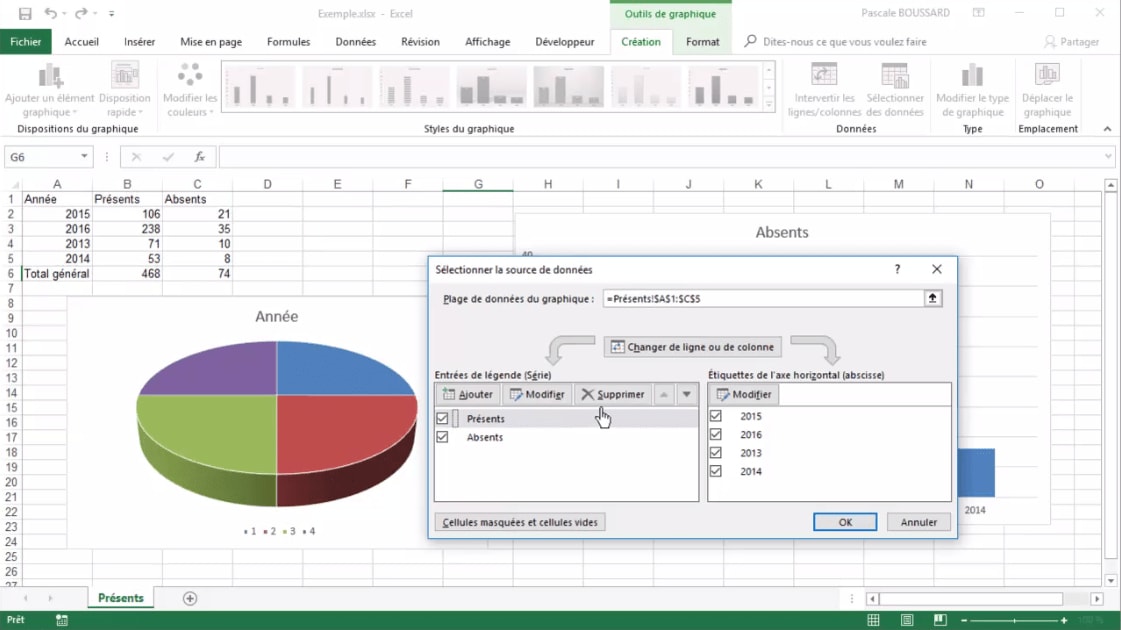 Meilleur Tuto Gratuit Excel 2016 Perfectionnement Supprimer Une Série De Données Du Graphique 7117