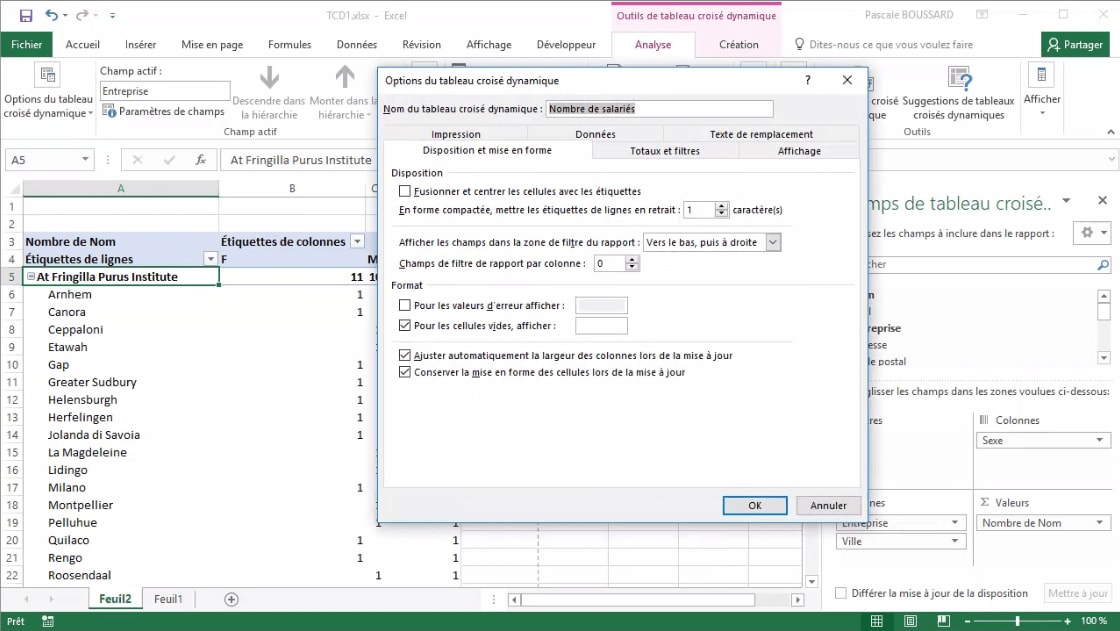 excel moyenne pondérée tableau croisé dynamique