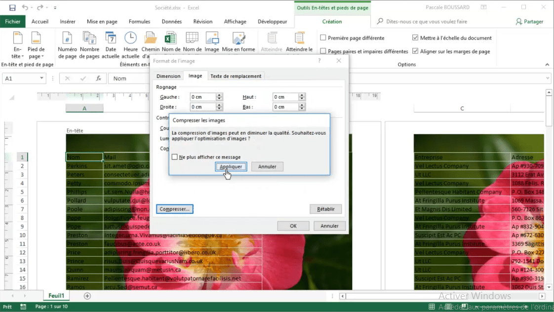 image en filigrane open office