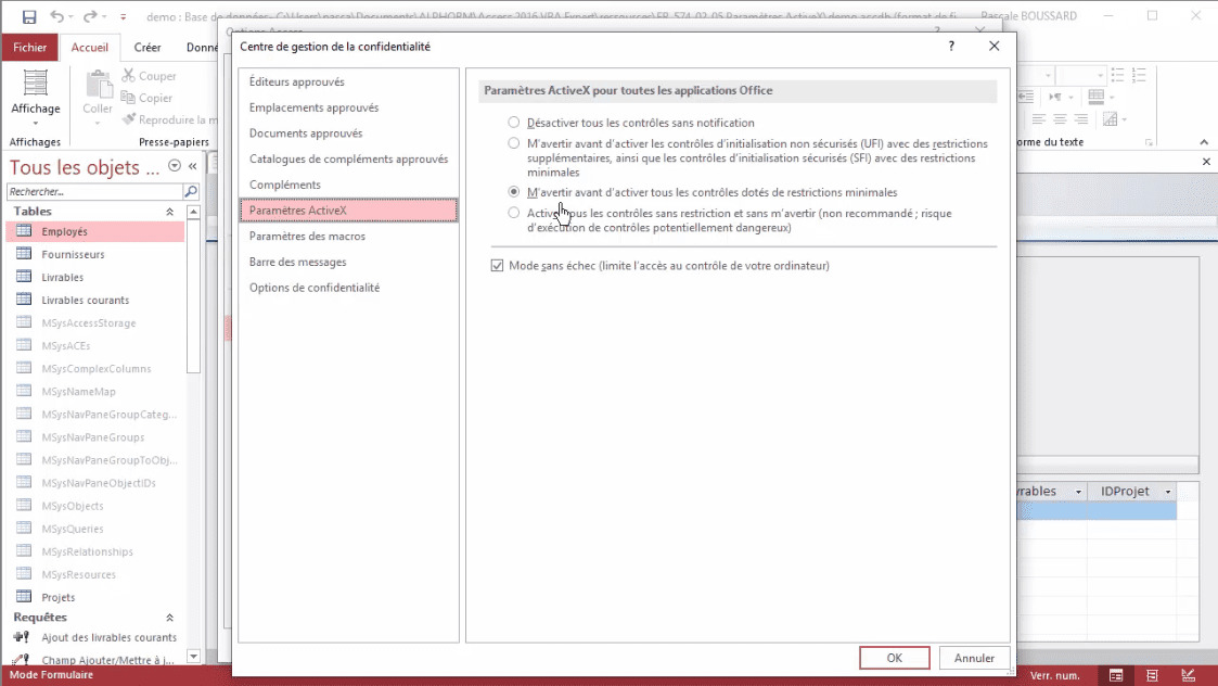 Meilleur Tuto Gratuit Access 2016 Vba Expert Parametres Activex Alphorm Com Meilleur Tuto Gratuit Access 2016 Vba Expert Parametres Activex Alphorm Com