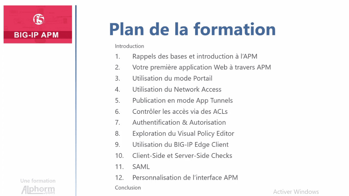 Pr sentation de la Formation F5 BIG IP APM Access Policy Manager