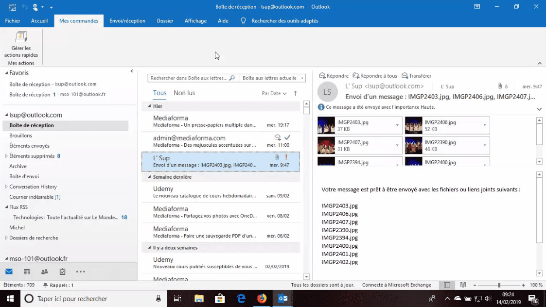 MEILLEUR TUTO GRATUIT Outlook 2019  L'essentiel Personnaliser le ruban