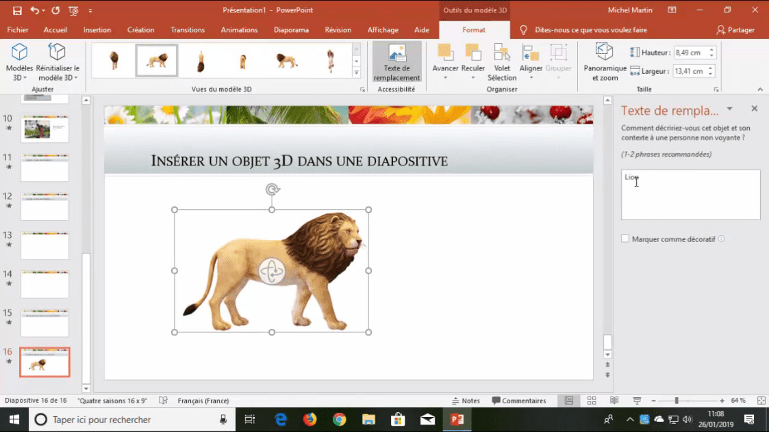 MEILLEUR TUTO GRATUIT PowerPoint 2019 L essentiel Insérer un objet 3D