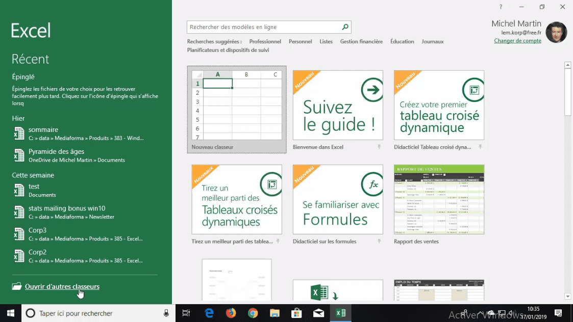 Meilleur Tuto Gratuit Excel 2019 Lessentiel Lancer Excel 7385