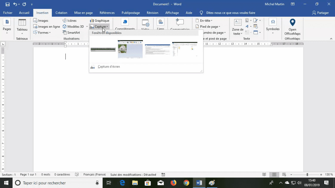 MEILLEUR TUTO GRATUIT Word 2019 L'essentiel L'outil de capture d