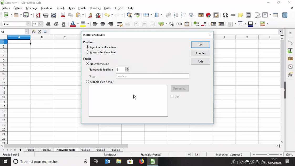 formation openoffice calc