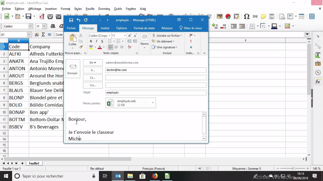 formation openoffice calc