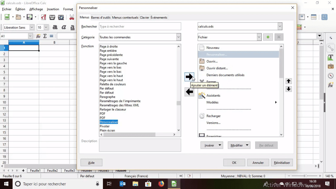 formation openoffice calc