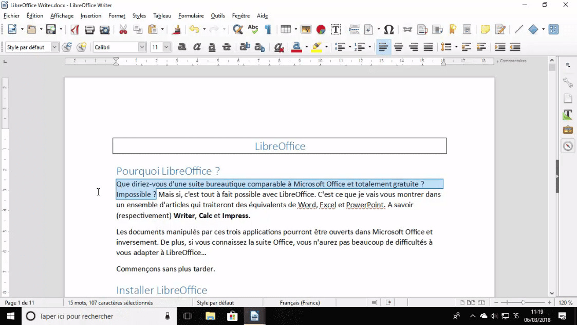 Comment Dicter Un Texte Sur Libreoffice MEILLEUR TUTO GRATUIT LibreOffice Writer : L'essentiel Sélection de