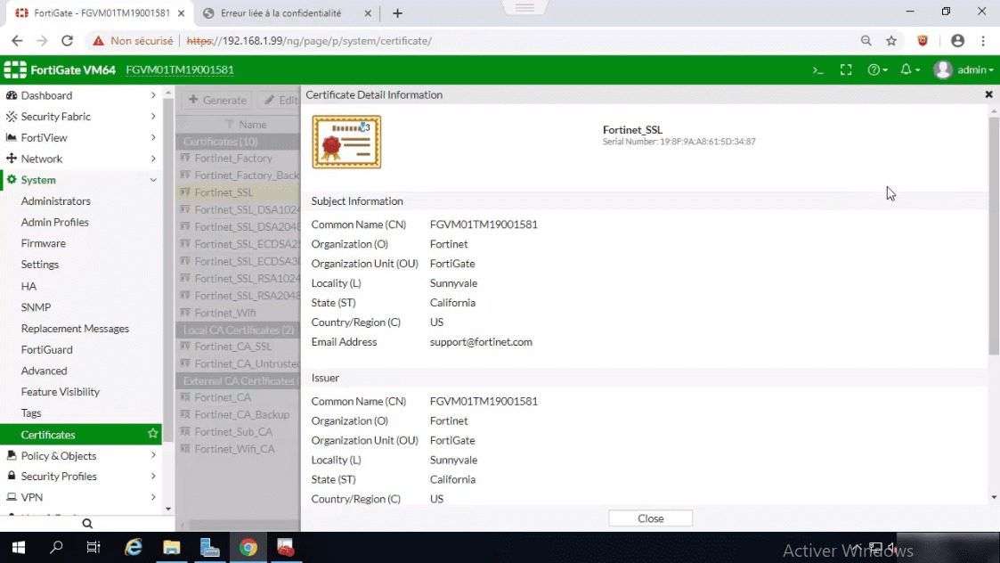 Meilleur Tuto Gratuit Certification Nse4 Fortinet Fortigate Security 6 X Configurer L Authentification A La Base Du Certificat Alphorm Com