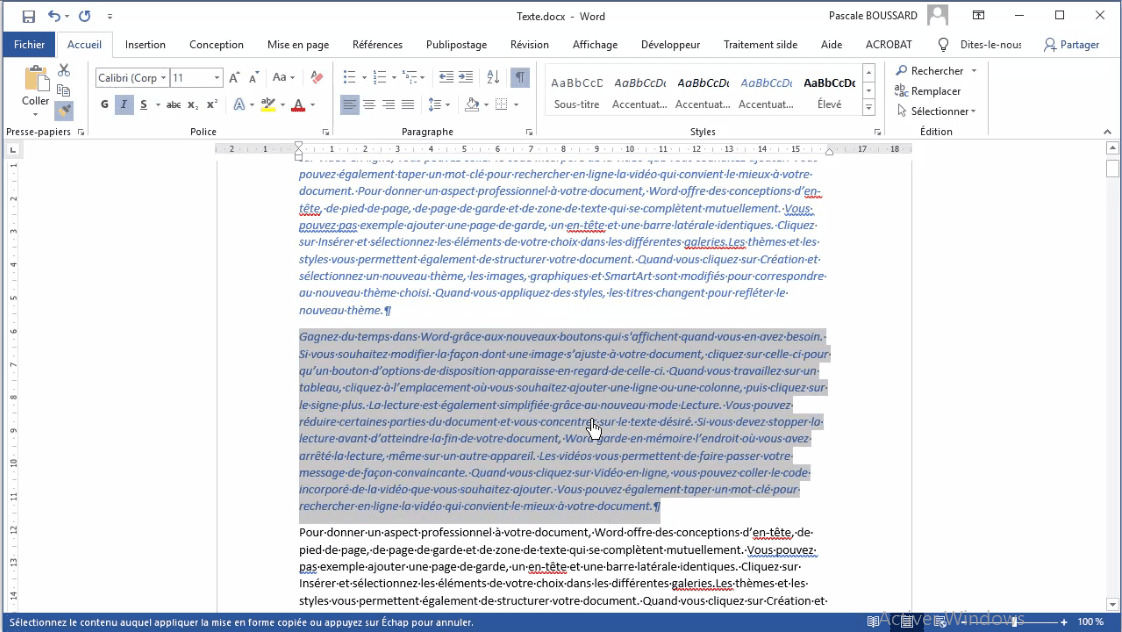 MEILLEUR TUTO GRATUIT MS Word 2016 Perfectionnement Copier des mises