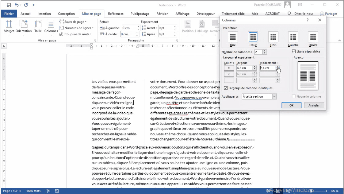 Comment Faire Deux Colonnes Sur Word MEILLEUR TUTO GRATUIT MS Word 2016 : Perfectionnement Présenter du