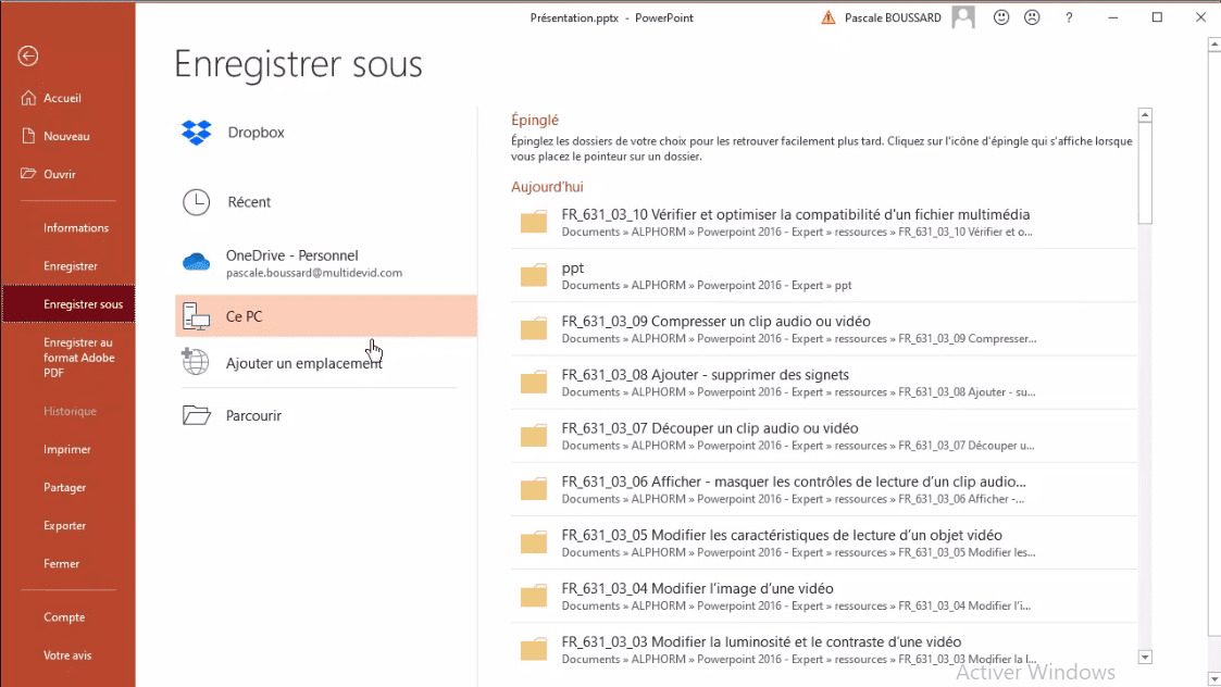 Meilleur Tuto Gratuit Powerpoint 2016 Niveau Expert Verifier Et Optimiser La Compatibilite D Un Fichier Multimedia Alphorm Com