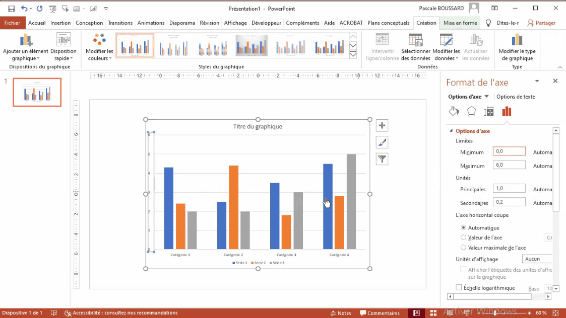 MEILLEUR TUTO GRATUIT Powerpoint 2016 Niveau Expert Modifier l’axe