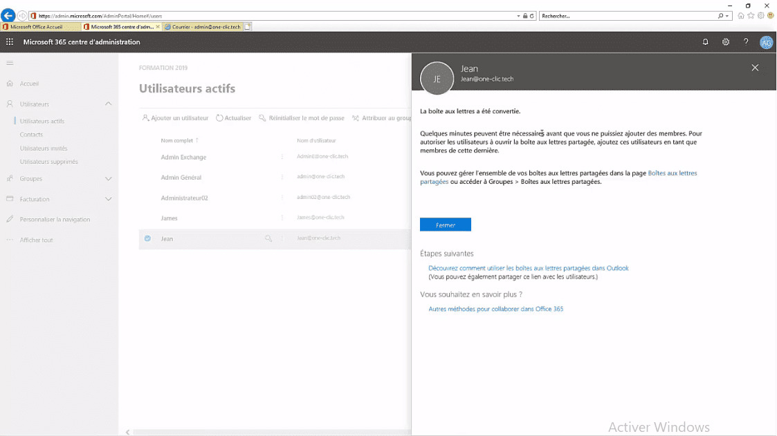 accès aux boîtes aux lettres d'autres utilisateurs dans office 365