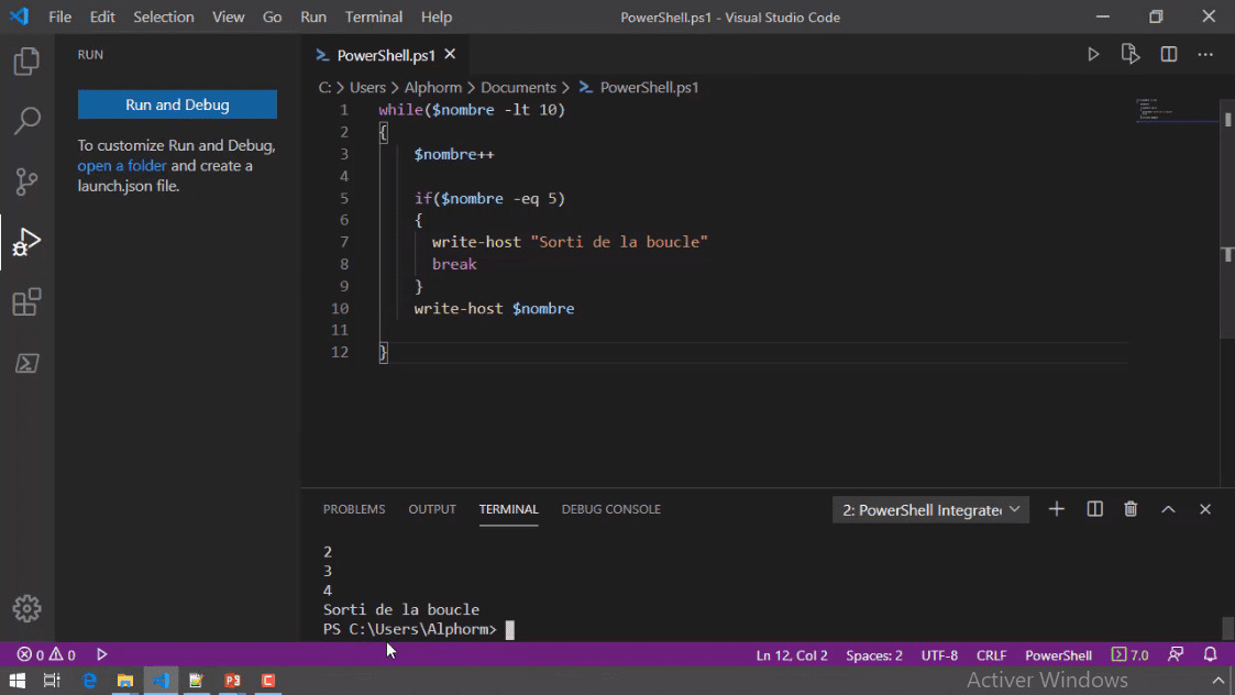 MEILLEUR TUTO GRATUIT PowerShell Niveau Avancé Break & Continue