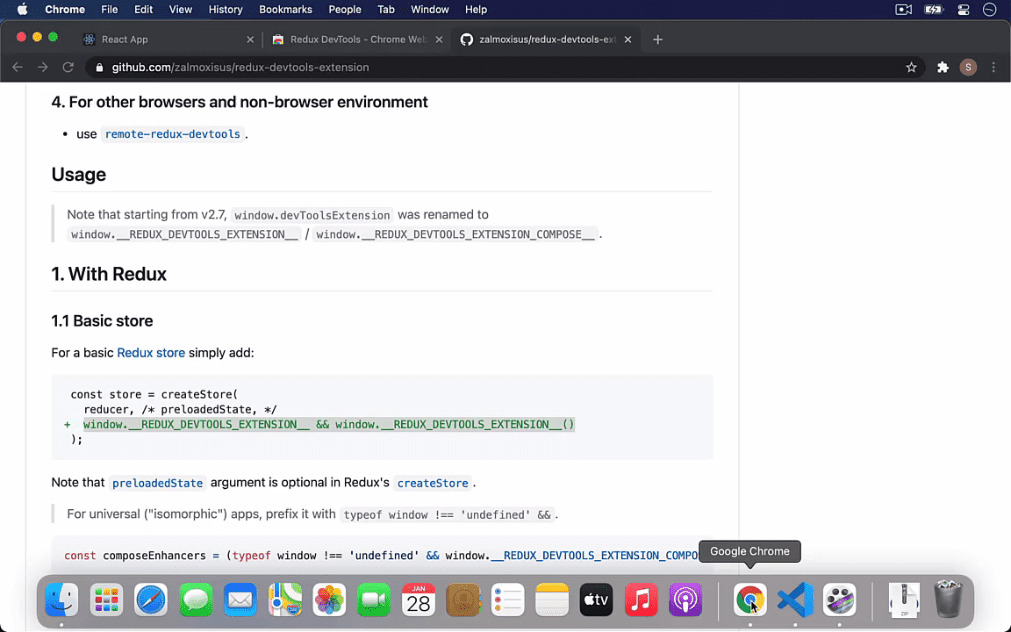 MEILLEUR TUTO GRATUIT Redux Niveau Initiation Ajouter les redux developer tools (extension