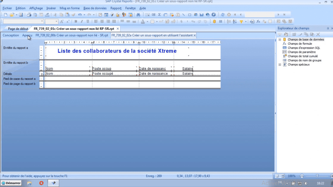 Meilleur Tuto Gratuit Sap Crystal Reports Niveau Perfectionnement Gerer Les Fichiers Du Rapport Principal Et Des Sous Rapports Alphorm Com