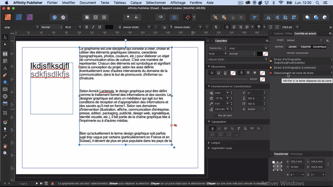 MEILLEUR TUTO GRATUIT AFFINITY Publisher  L'essentiel Ajuster le bloc