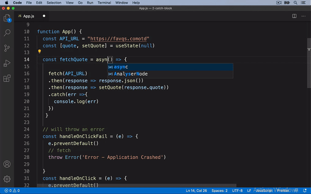 MEILLEUR TUTO GRATUIT React : Niveau Avancé Utiliser try/catch ...