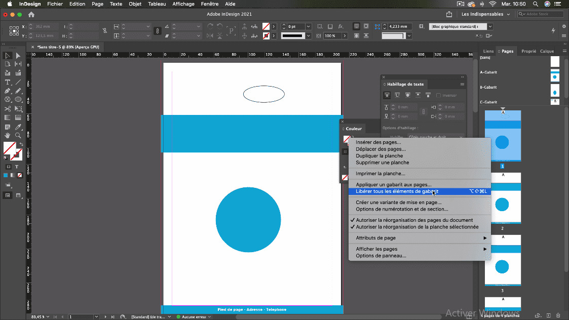 Liberer Les Elements Du Gabarit Indesign 2022