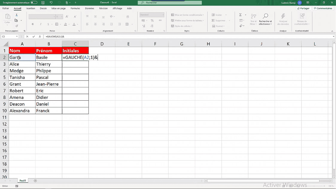 MEILLEUR TUTO GRATUIT Excel 2019 : Niveau Expert Formule GAUCHE ...