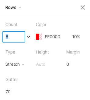 Propriétés des lignes pour un projet de wireframe dans Figma.