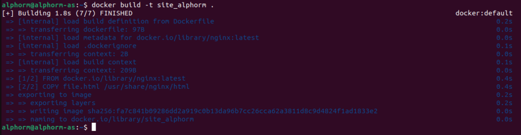 Utilisation de la commande docker build pour créer une image Docker