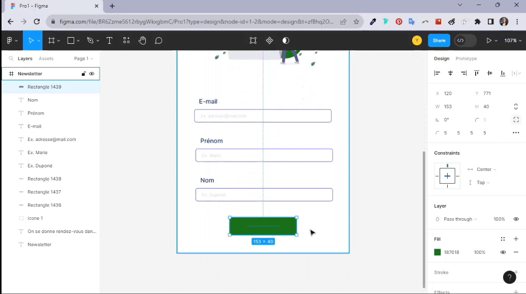 Vue générale de l'espace de travail dans Figma, exploration des fonctionnalités