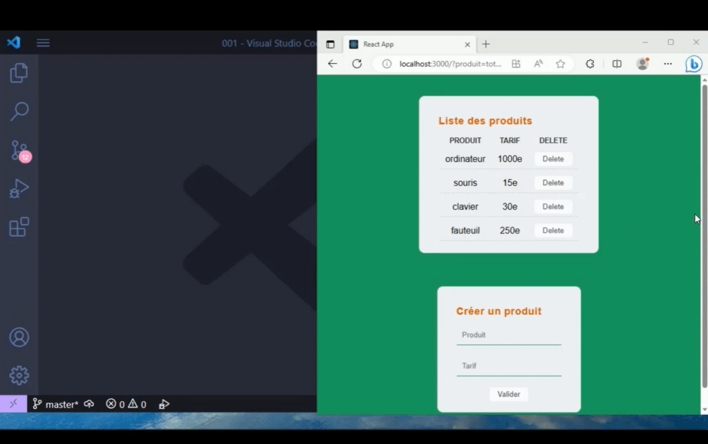Capture d'écran de l'interface utilisateur d'une application de gestion.