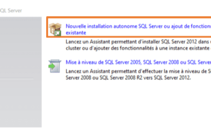 Interface installation SQL Server