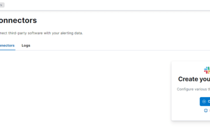 Interface de gestion des connecteurs Elasticsearch