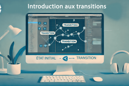 Écran montrant les transitions Unity