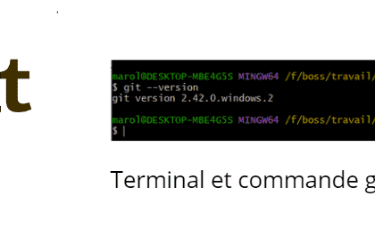 Logo Git avec commande terminal git