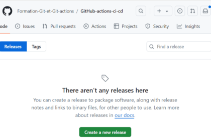 Page des releases GitHub sans publication