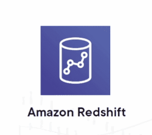 Logo Amazon Redshift sur fond bleu