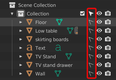 Vue de la collection de scène dans Blender