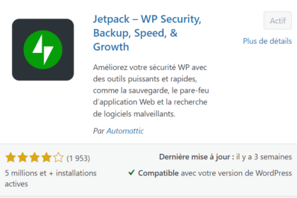 Information sur Jetpack pour WordPress