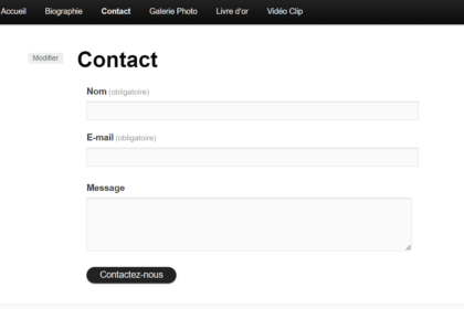Formulaire de contact Jetpack sur un site web