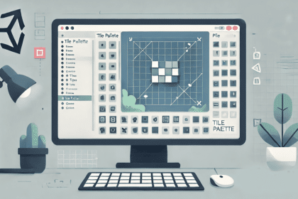 Écran montrant Tile Palette dans Unity