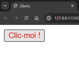 Bouton jQuery interactif rouge