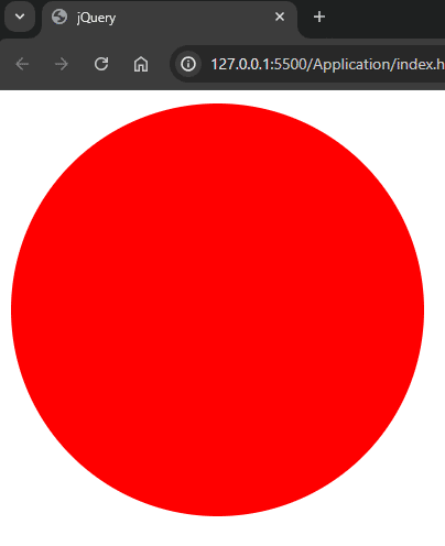 Cercle rouge créé avec jQuery
