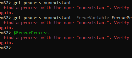 Utilisation de ErrorVariable dans PowerShell
