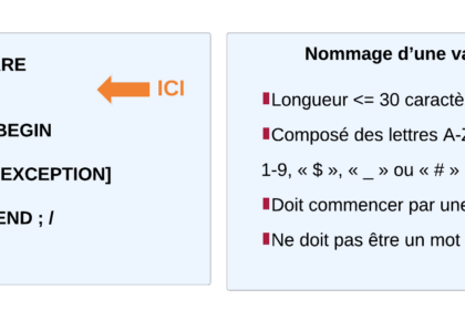 Schéma et règles de nommage variables PL/SQL
