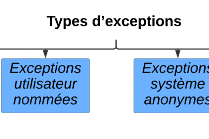 Diagramme des types d'exceptions PL/SQL