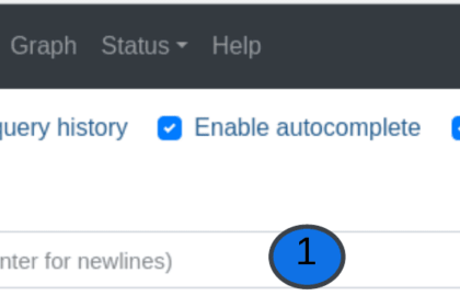 Interface de requêtes PromQL dans Prometheus